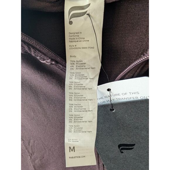 Fabletics Feather Tech Top Womens M Purple Lightweight Sweat Wicking Half Zip - Picture 2 of 4